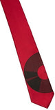 Vinyl Record Necktie-Narrow Size Black On Red-Microfiber Band Apparel Red 2017 Made In USA Detroit