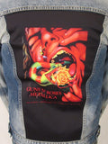 Guns N Roses & Metallica Serpent Scream Blue Jean Jacket (Men's Medium-Large-XL-XXL) 2018
