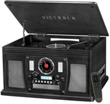 Victrola VTA-600B-BLK Navigator Bluetooth 8 in 1 Music Center (33/45/78) (Black) (Large Item, Bluetooth) 2021 Free Shipping USA