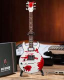 Zacky Vengeance Avenged Sevenfold White Schecter Custom S-1 Elite Gynecologist w/ Blood Splatter Mini Guitar Replica Collectible *MADE IN THE USA*
