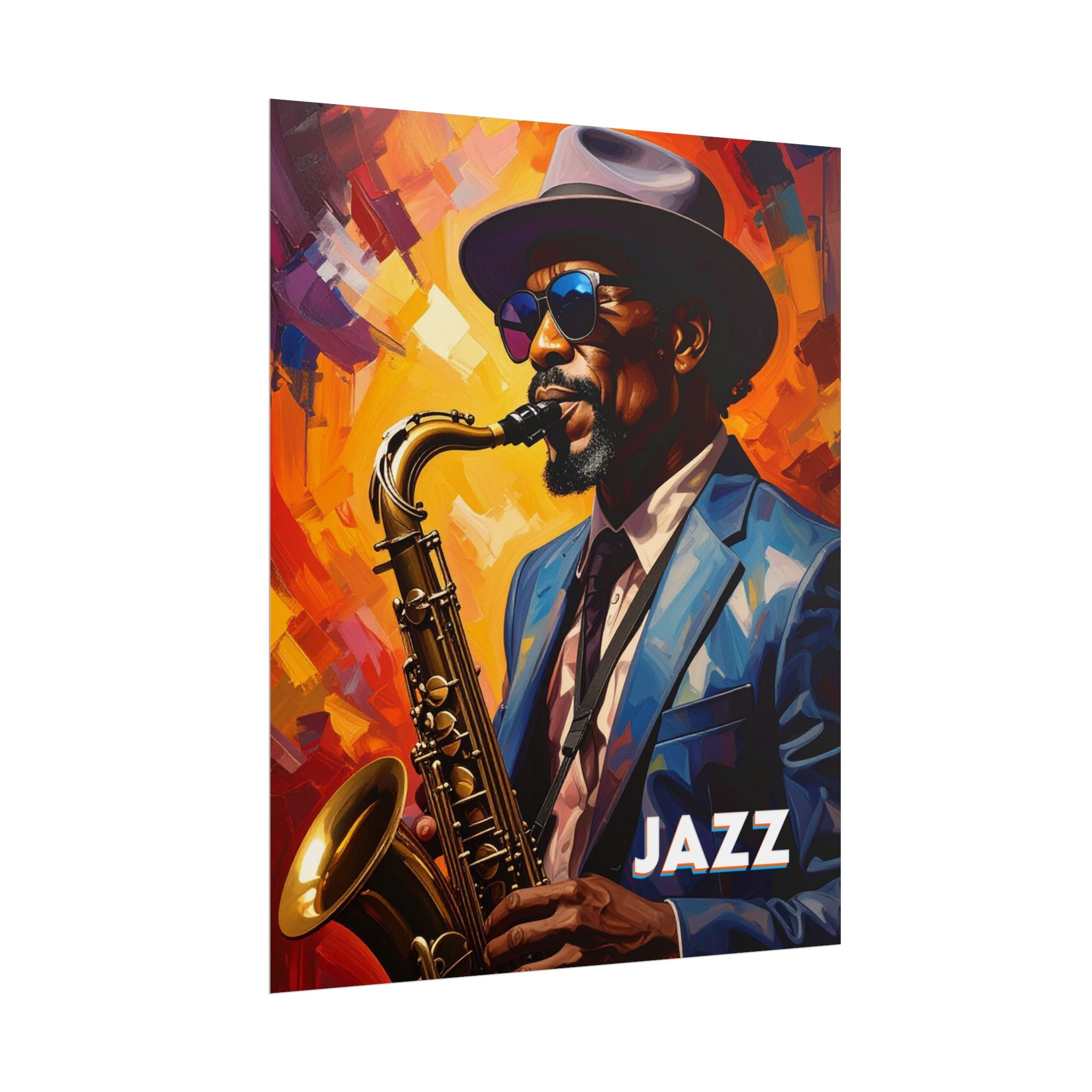Jazz Saxophonist Poster — Colorful Rolled Wall Art