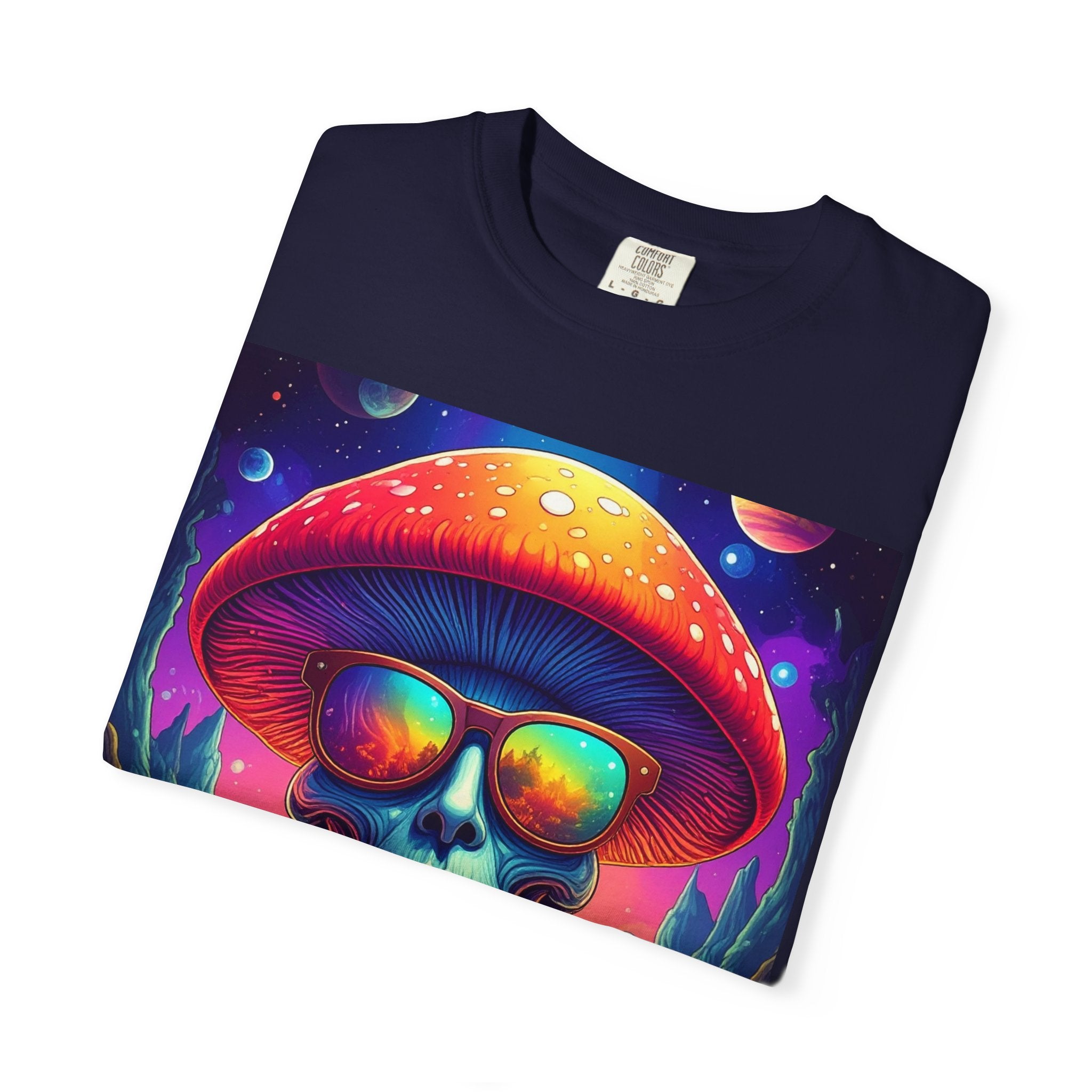 Psychedelic Mushroom Skull T-Shirt — "Where's Wayne?" Graphic Tee