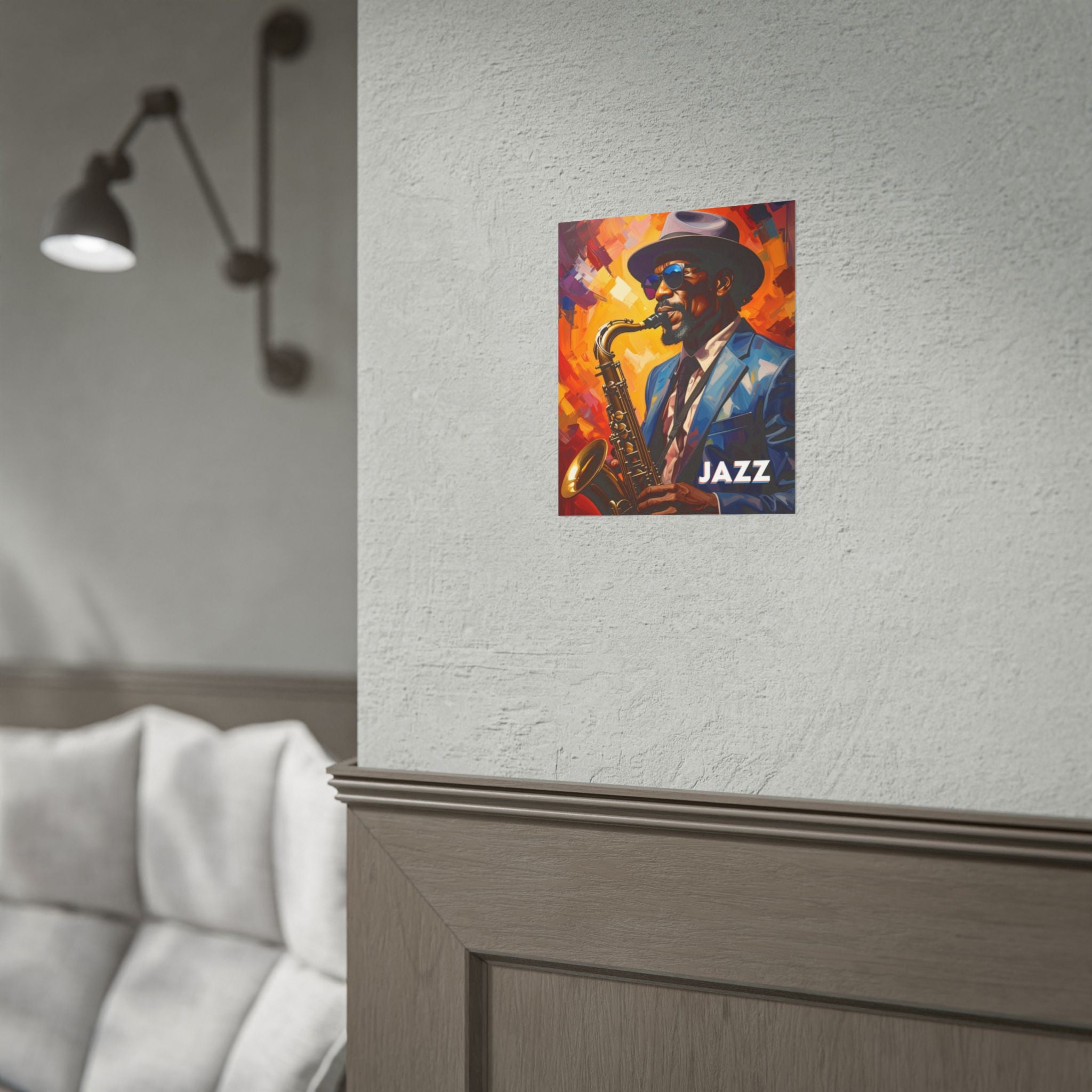 Jazz Saxophonist Poster — Colorful Rolled Wall Art