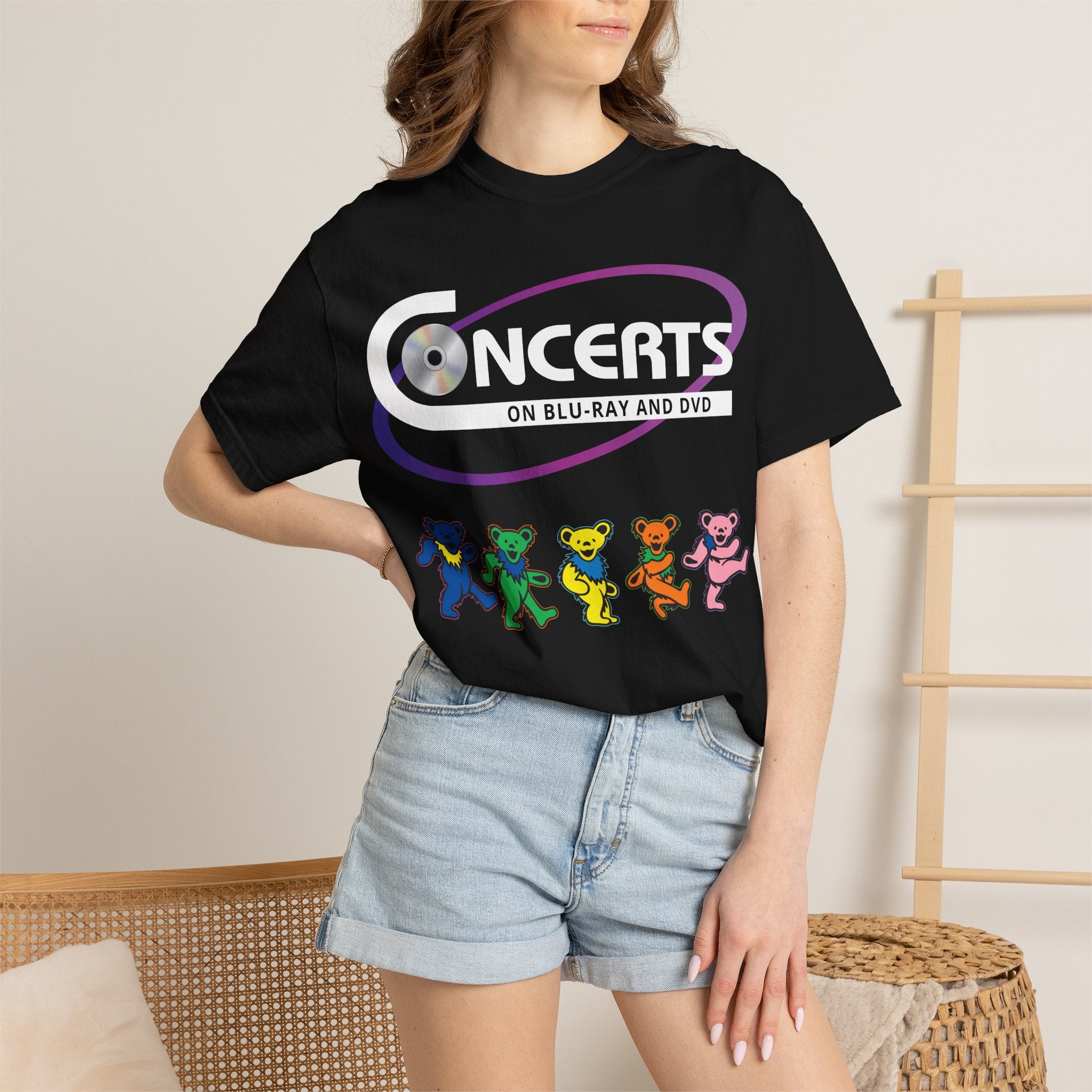 Dancing Bears Graphic T-Shirt — Colorful Retro Band Tee