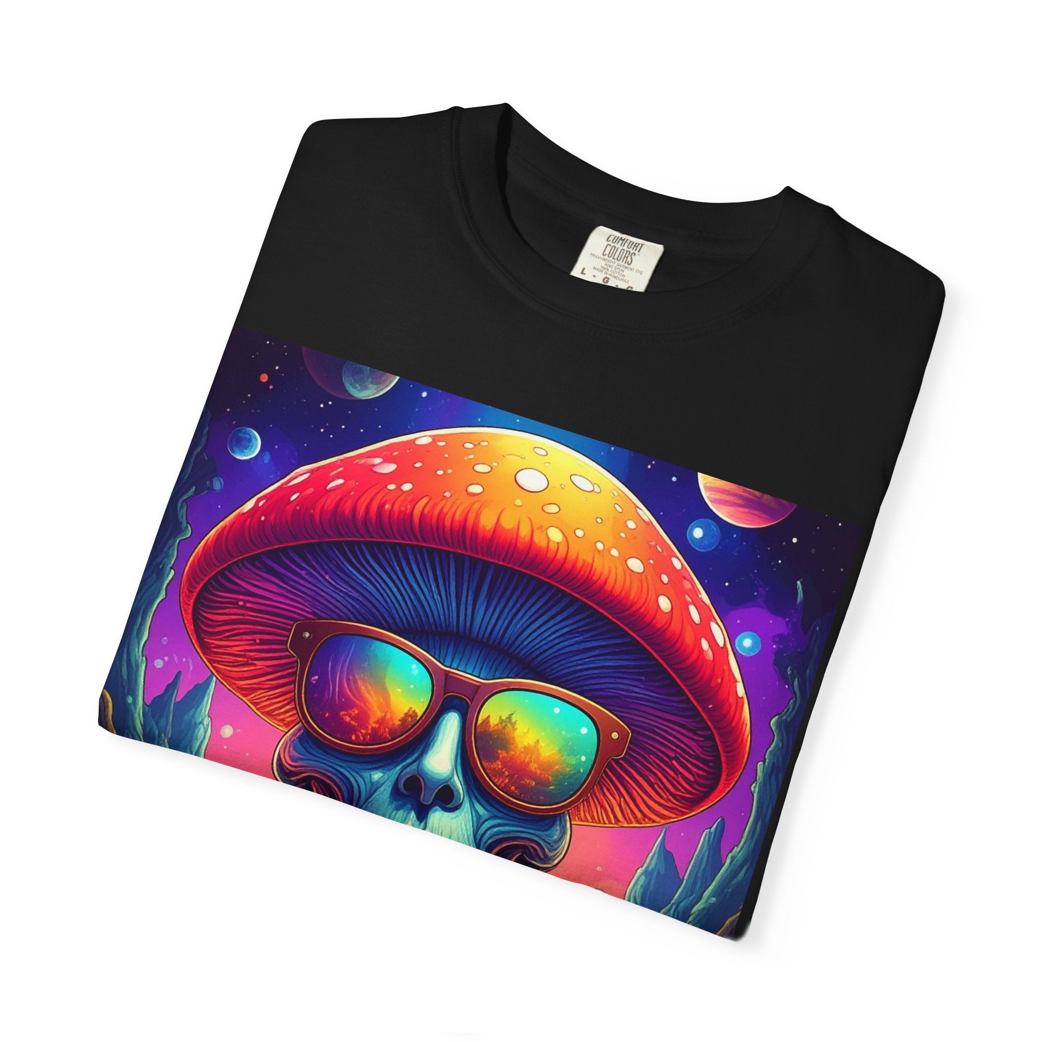 Psychedelic Mushroom Skull T-Shirt — "Where's Wayne?" Graphic Tee