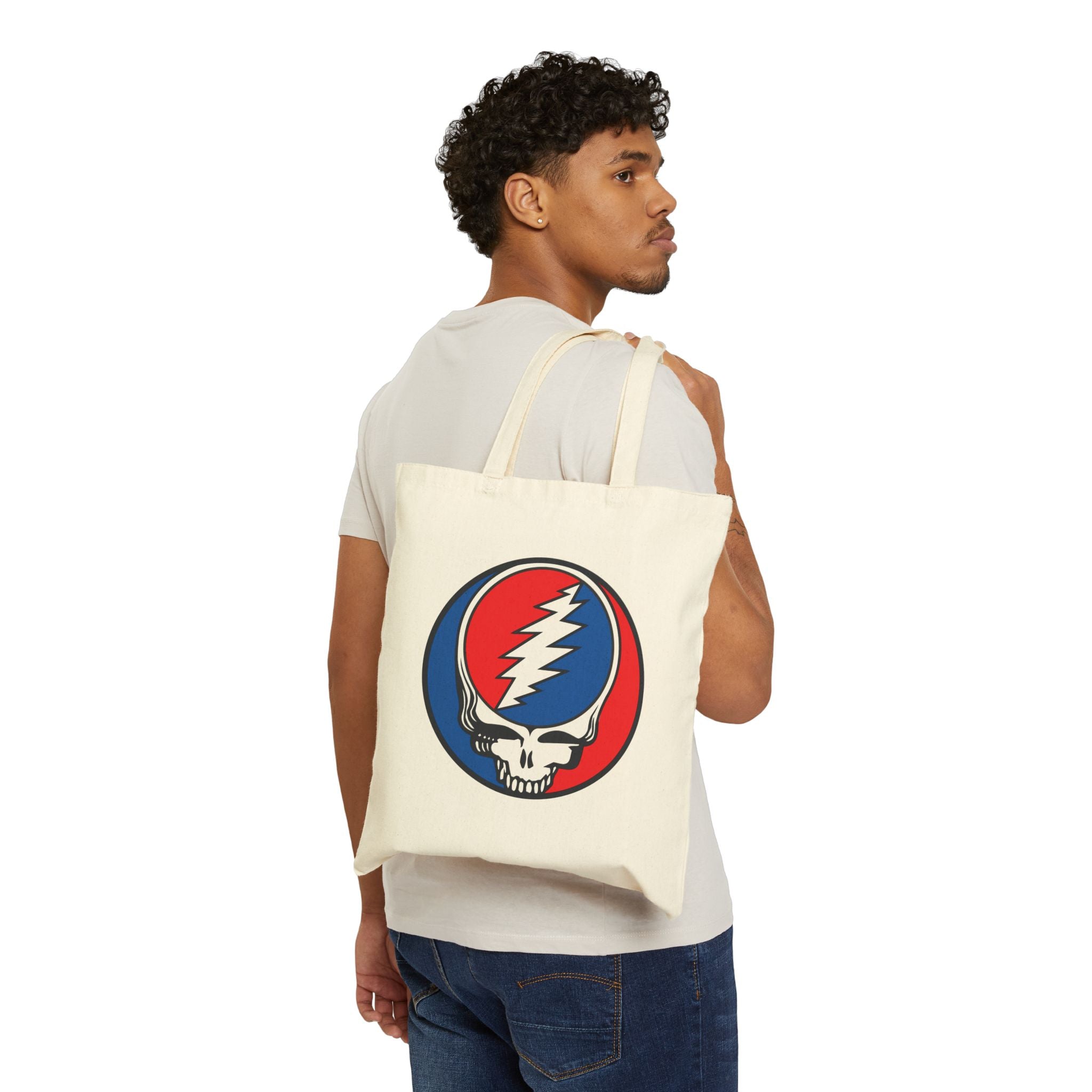 Grateful Dead Tote Bag — Skull & Dancing Bear Cotton Canvas Tote