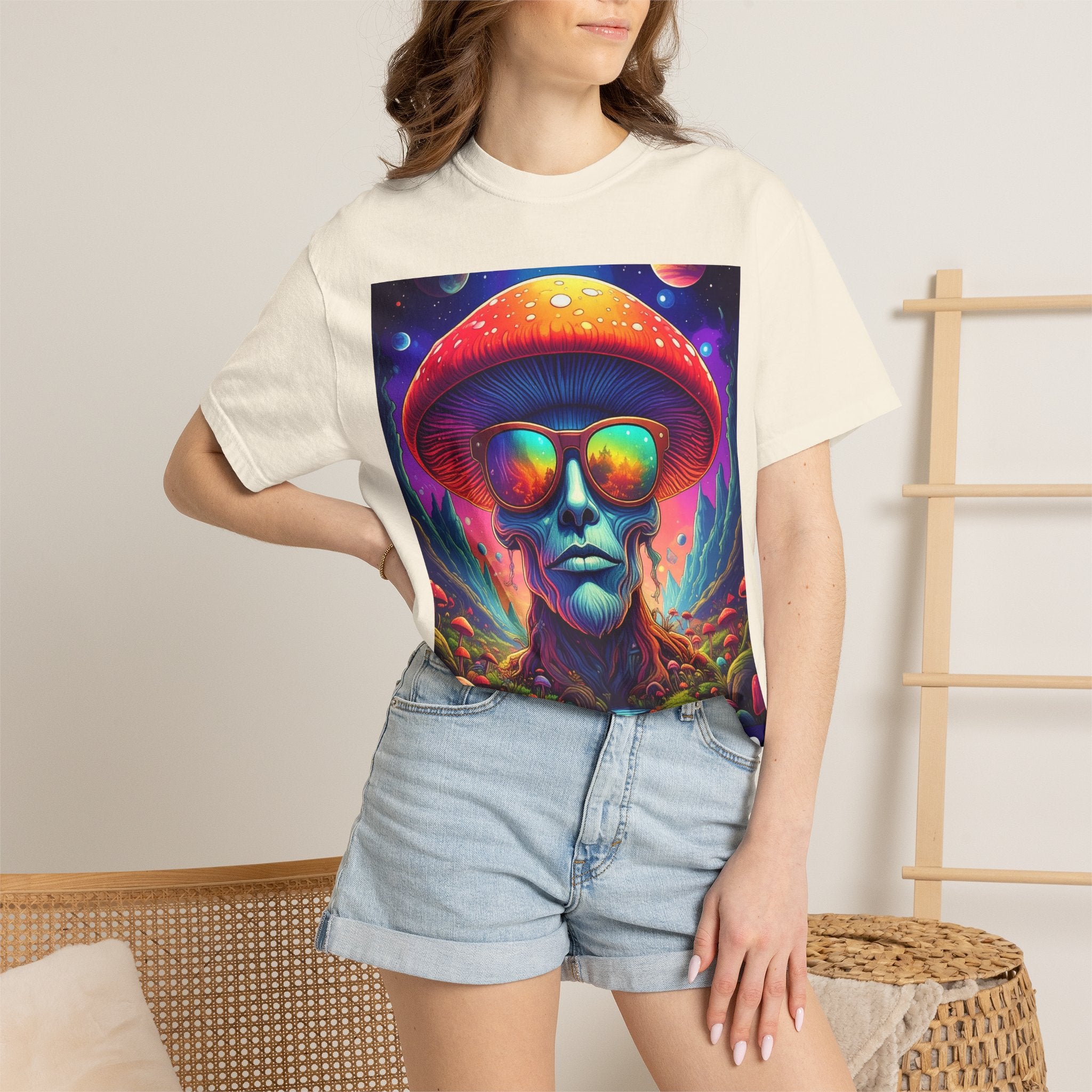 Psychedelic Mushroom Skull T-Shirt — "Where's Wayne?" Graphic Tee