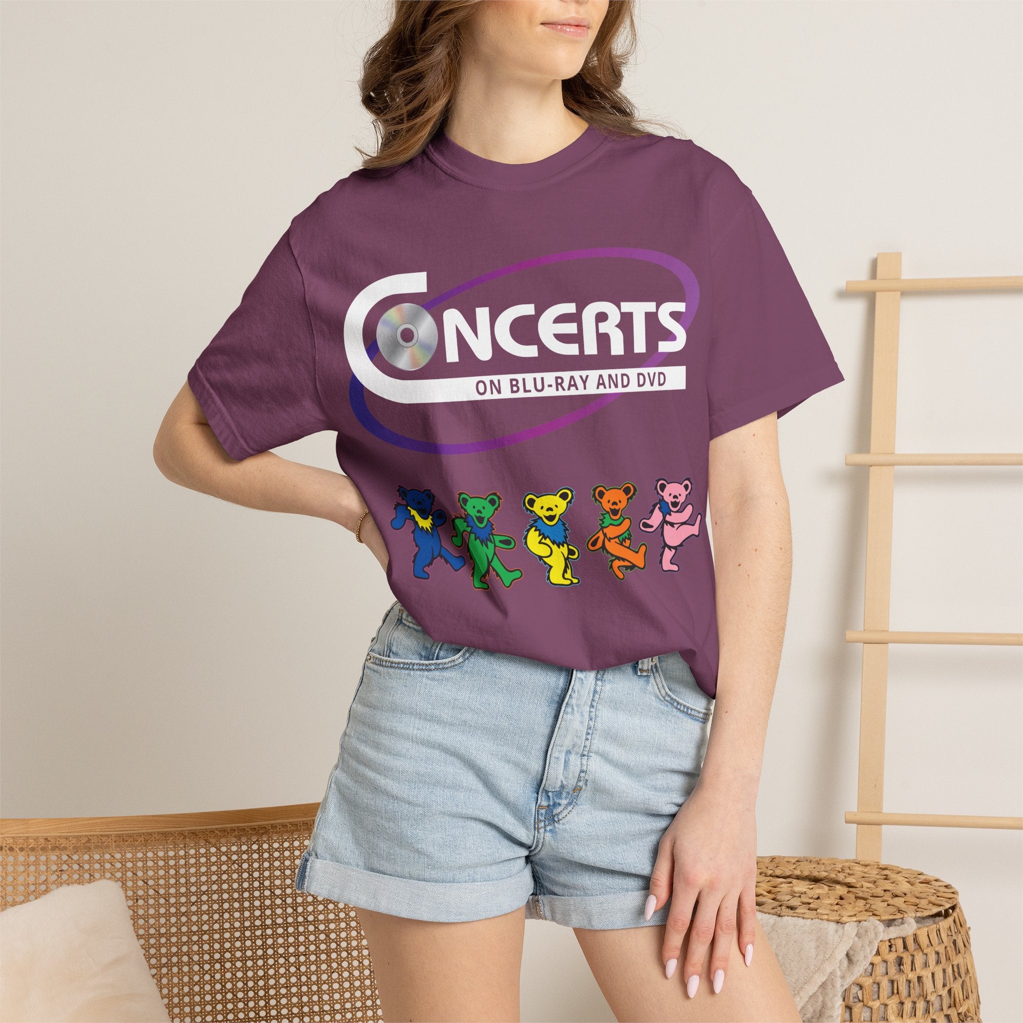 Dancing Bears Graphic T-Shirt — Colorful Retro Band Tee