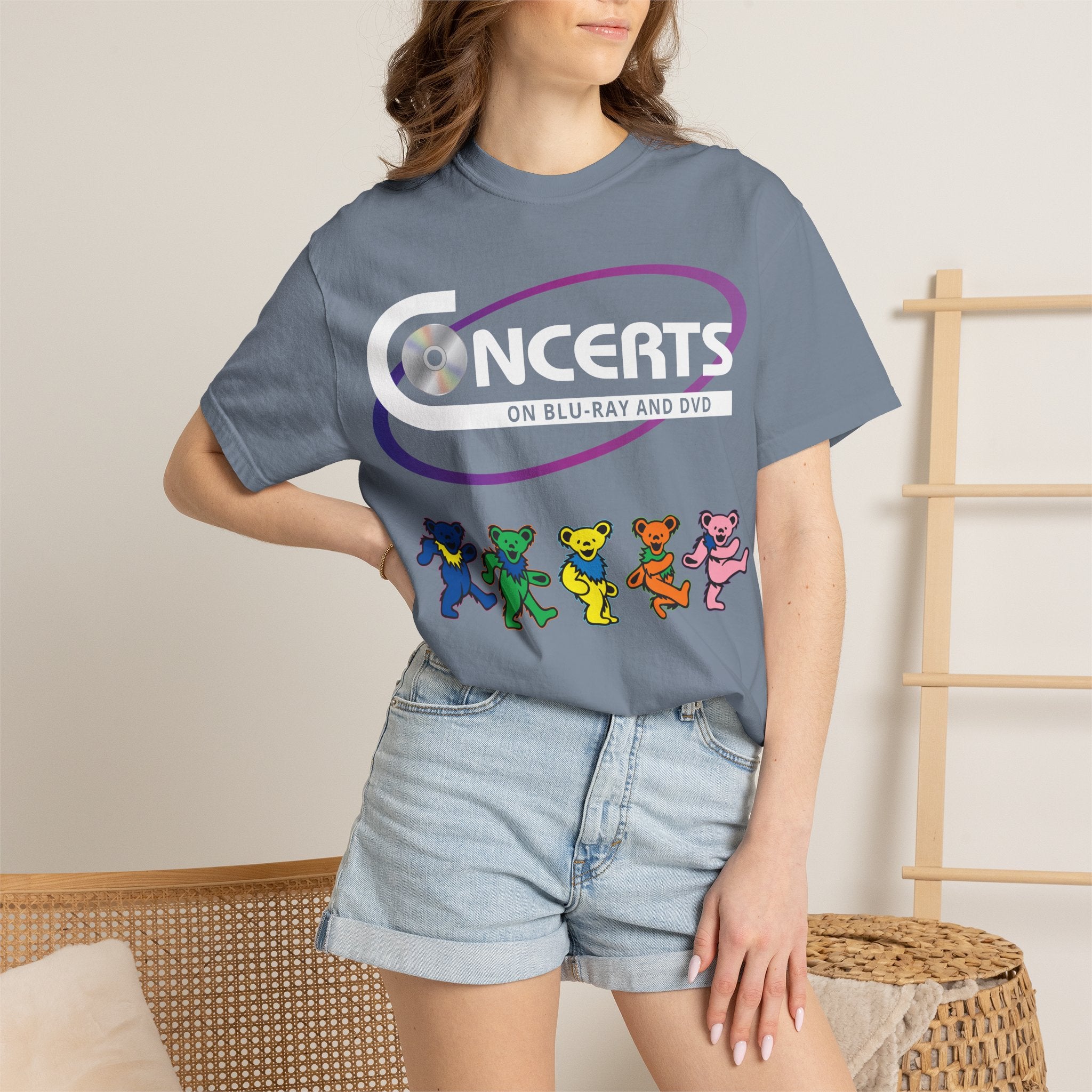 Dancing Bears Graphic T-Shirt — Colorful Retro Band Tee