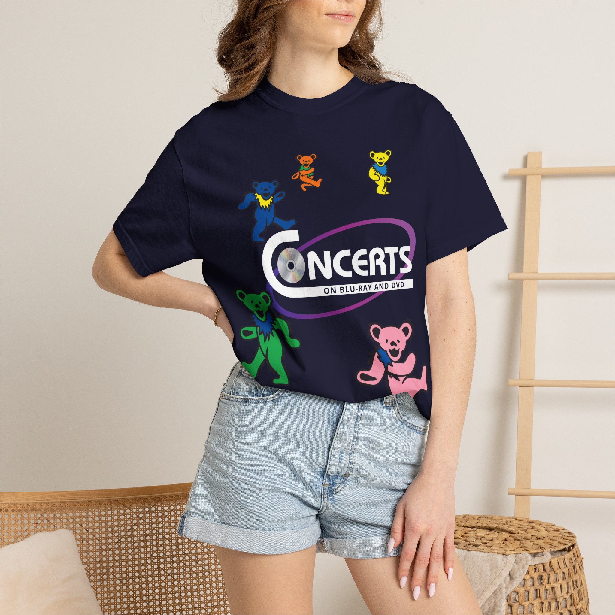 Dancing Bears Graphic T-Shirt — Colorful Retro Band Tee