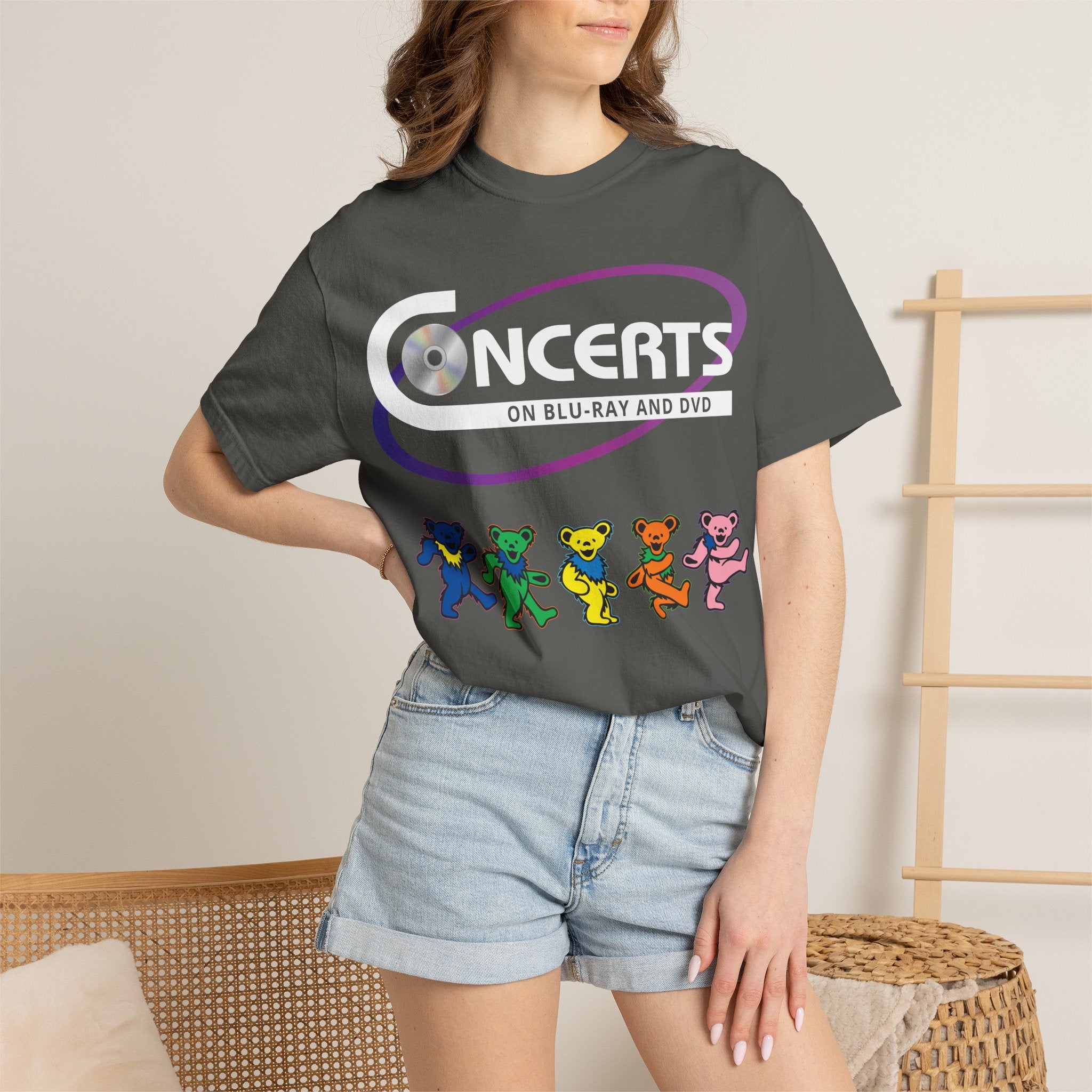 Dancing Bears Graphic T-Shirt — Colorful Retro Band Tee