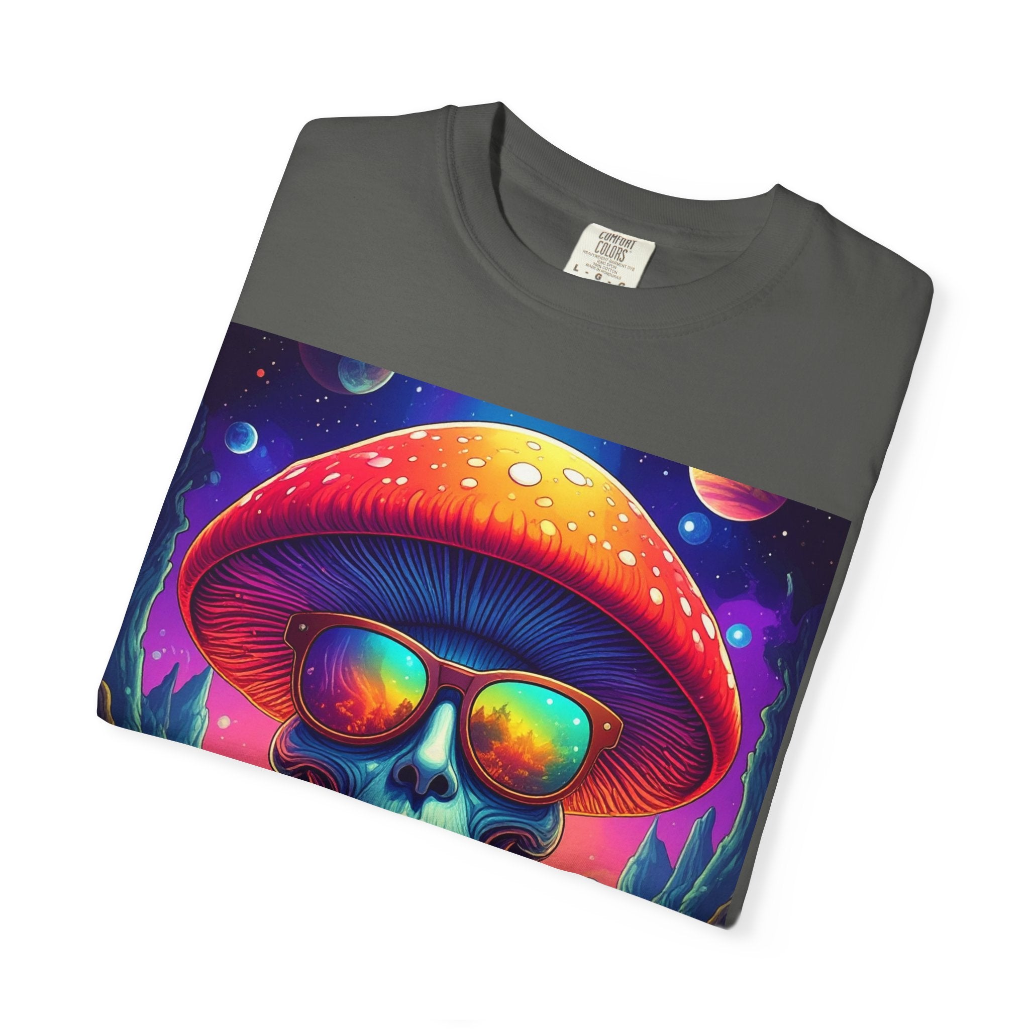 Psychedelic Mushroom Skull T-Shirt — "Where's Wayne?" Graphic Tee