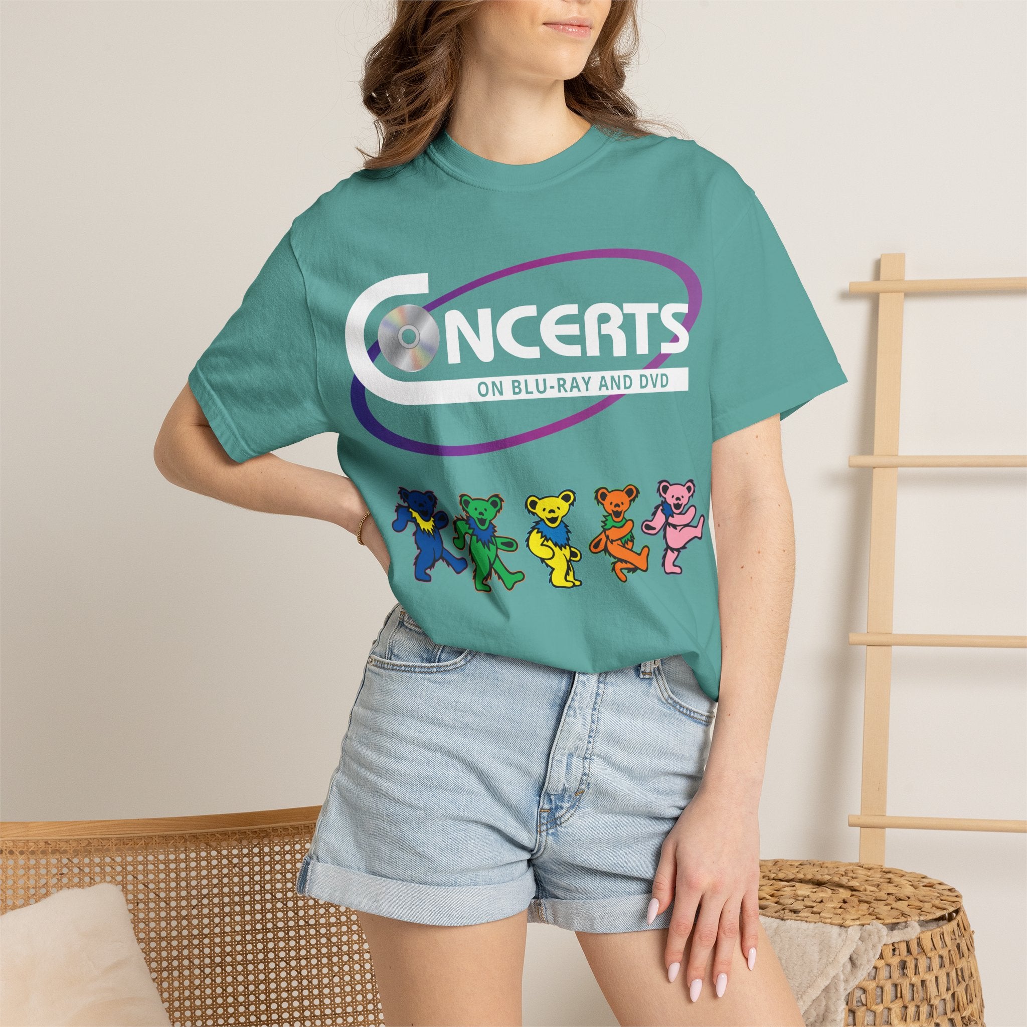 Dancing Bears Graphic T-Shirt — Colorful Retro Band Tee