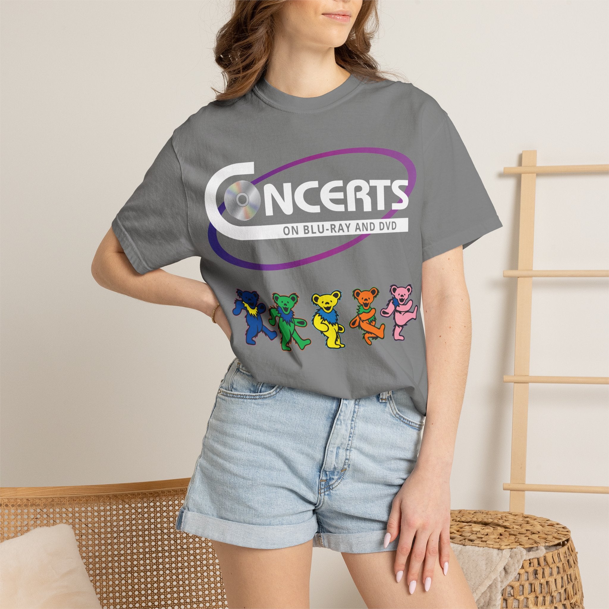 Dancing Bears Graphic T-Shirt — Colorful Retro Band Tee