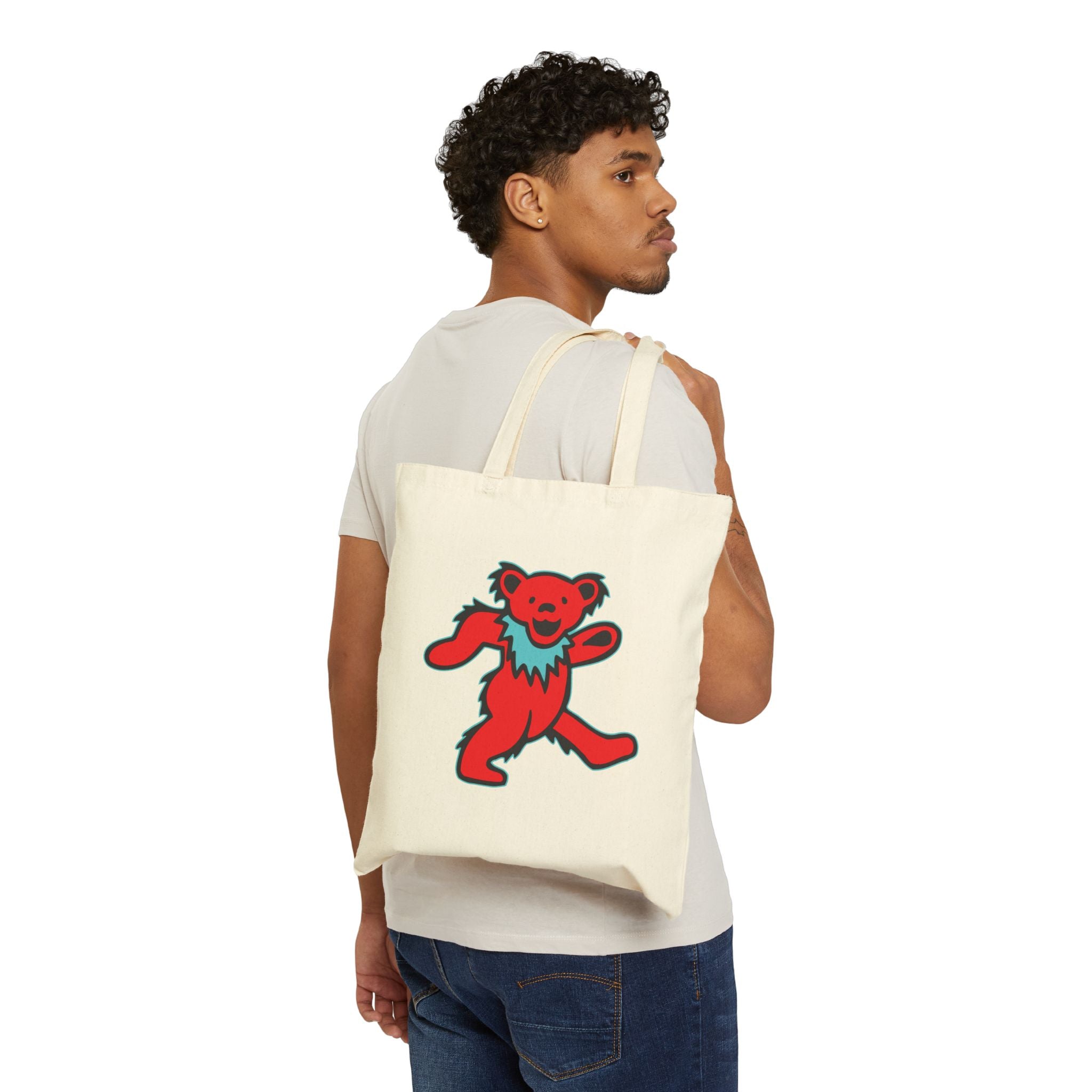 Grateful Dead Tote Bag — Skull & Dancing Bear Cotton Canvas Tote
