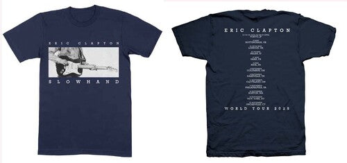 Eric Clapton - Slowhand Tour 2025 - T-Shirt - Large (Navy)  Cotton Navy Blue Adult Shirt 2026  Also Avail XL