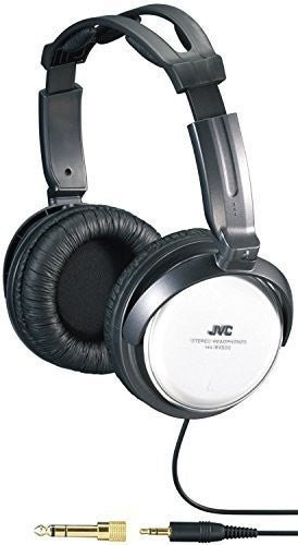JVC HARX500 Full-size Around Ear Headphone 40mm Neodymium Driver (White) (Large Item, Silver, Black, Over-Ear Headphones)