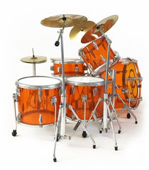 John Bonham Led Zeppelin JB 500 Ludwig Vistalite Transparent Amber Mini Drum Kit Replica Collectible *MADE IN THE USA*