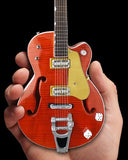 Brian Setzer Stray Cats Nashville Orange Dice Hollow Body Mini Guitar Replica Collectible *MADE IN THE USA*