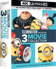 Despicable Me: Illumination Presents 3 Movie Collection Box Set (4K Ultra HD+Blu-ray+Digital) 3 Movie Boxed Set) Rated: PG 2018 Release Date 3/13/18