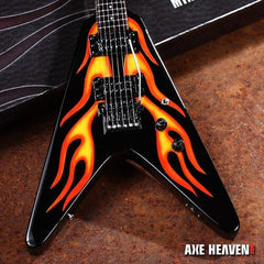 James Hetfield Metallica Hot Rod Flames V Mini Guitar Replica Collectible *MADE IN THE USA*