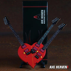 Steve Vai Ibanez SV-292 Red Tripleneck Heart Mini Guitar Replica Collectible *MADE IN THE USA*
