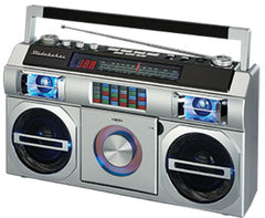 Studebaker SB2149S Master Blaster Bluetooth Retro Boombox 10 Watts (Silver) Lithium Rechargeable FREE SHIPPING USA